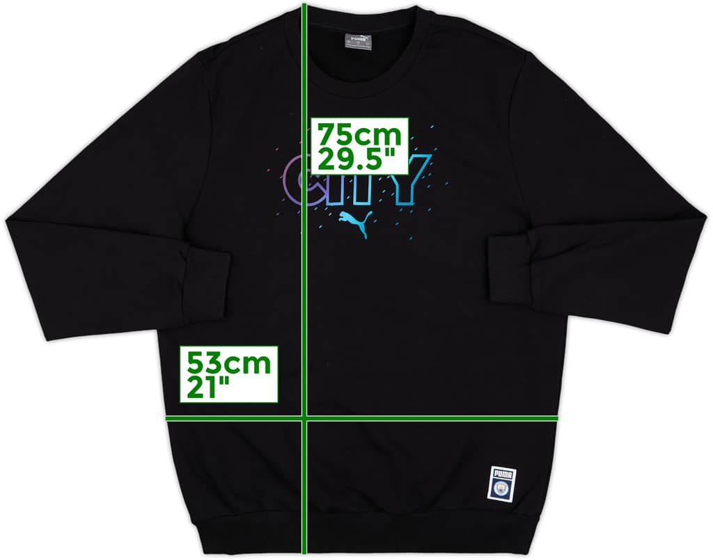 2021-22 Manchester City Puma Sweat Top - 9/10 - (L)