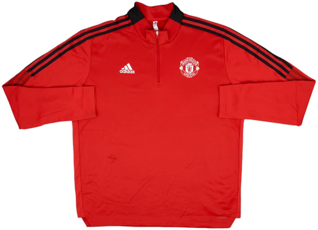 2021-22 Manchester United adidas 1/4 Zip Drill Top - 6/10 - (XXL)