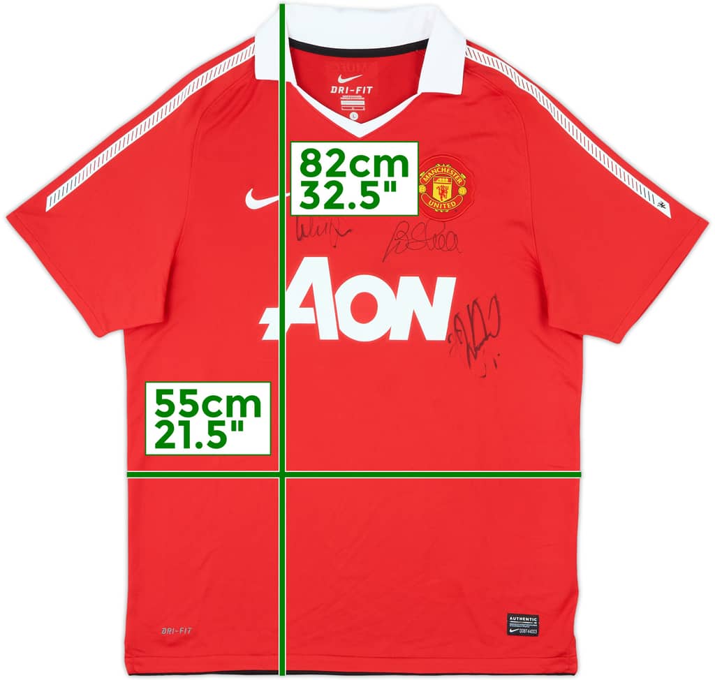 2010-11 Manchester United Signed Home Shirt - 7/10 - (L)