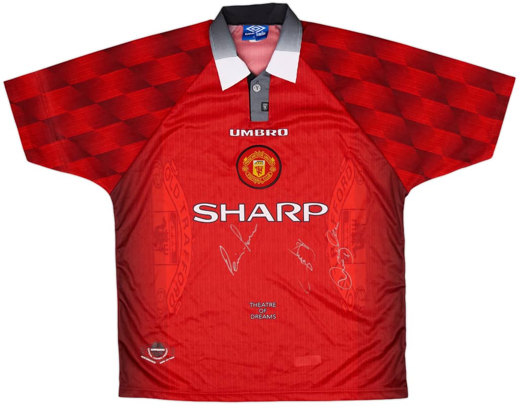 1996-98 Manchester United Signed Home Shirt - 8/10 - (XL)