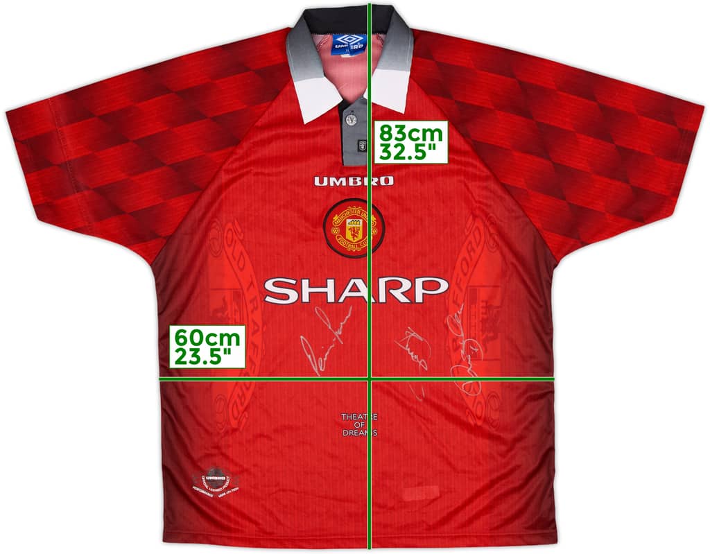 1996-98 Manchester United Signed Home Shirt - 8/10 - (XL)