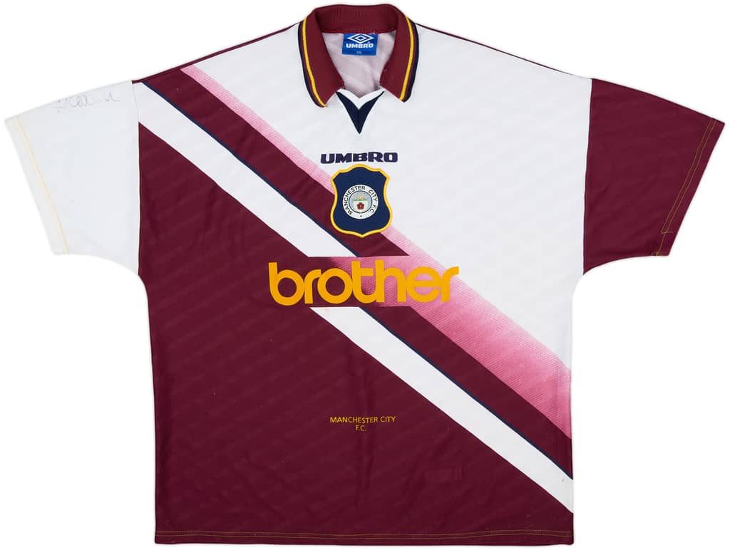 1996-97 Manchester City Signed Away Shirt - 8/10 - (XXL)