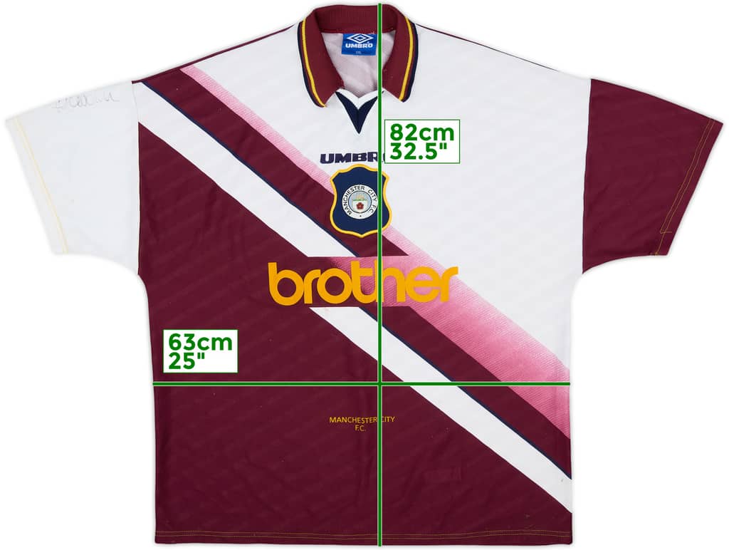 1996-97 Manchester City Signed Away Shirt - 8/10 - (XXL)