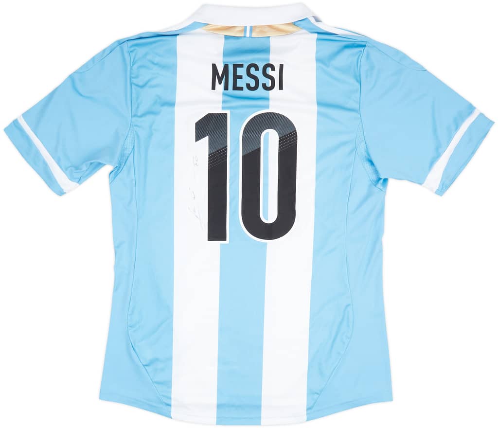 2011-13 Argentina Signed Home Shirt Messi #10 - 8/10 - (L)