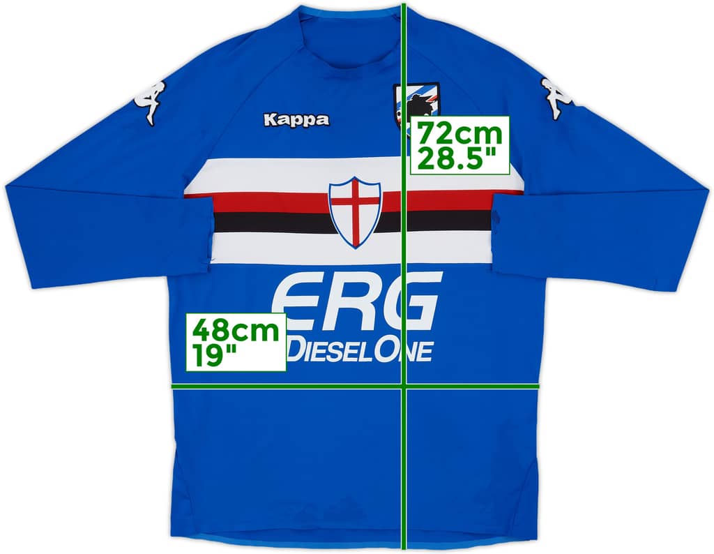 2005-07 Sampdoria Player Issue Home L/S Shirt - 6/10 - (XL)