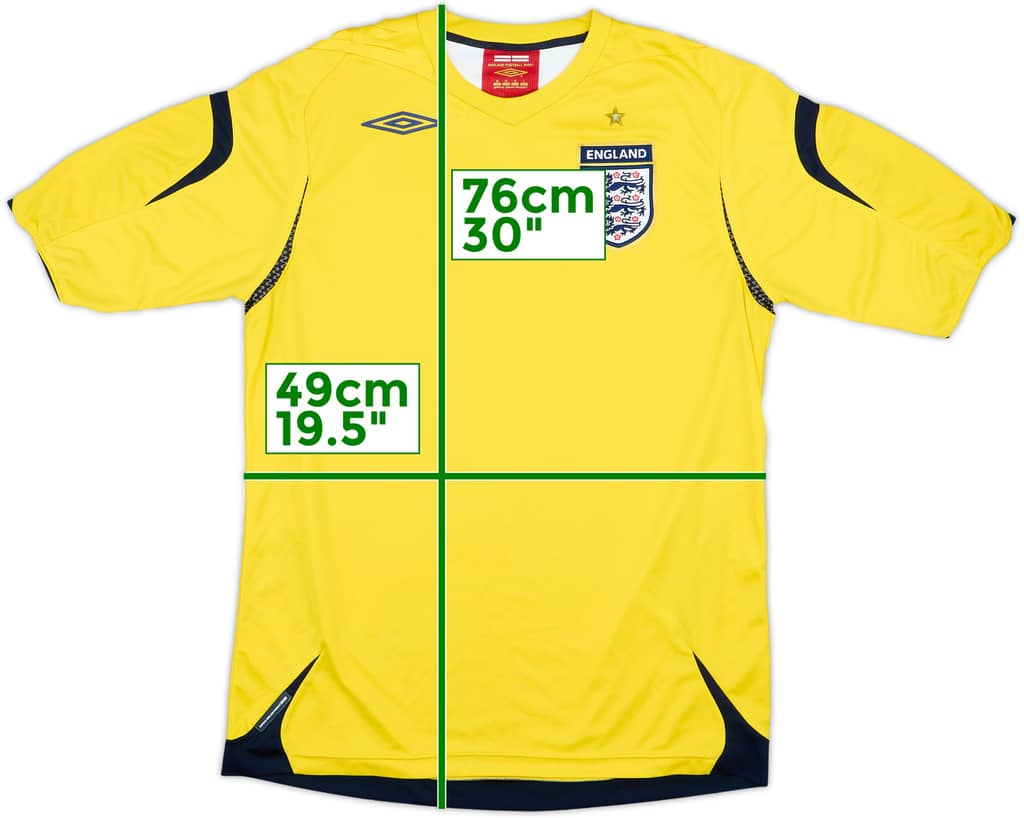 2006-08 England GK S/S Shirt - 7/10 - (M)