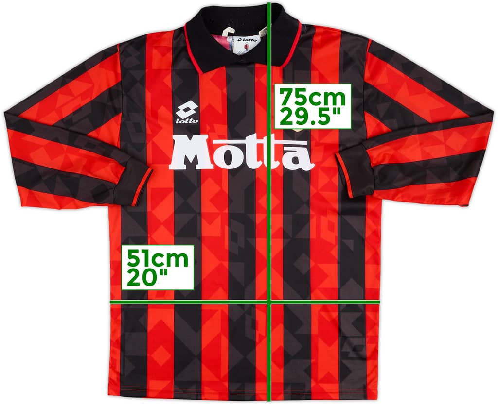 1993-94 AC Milan Home L/S Shirt - 7/10 - (M)