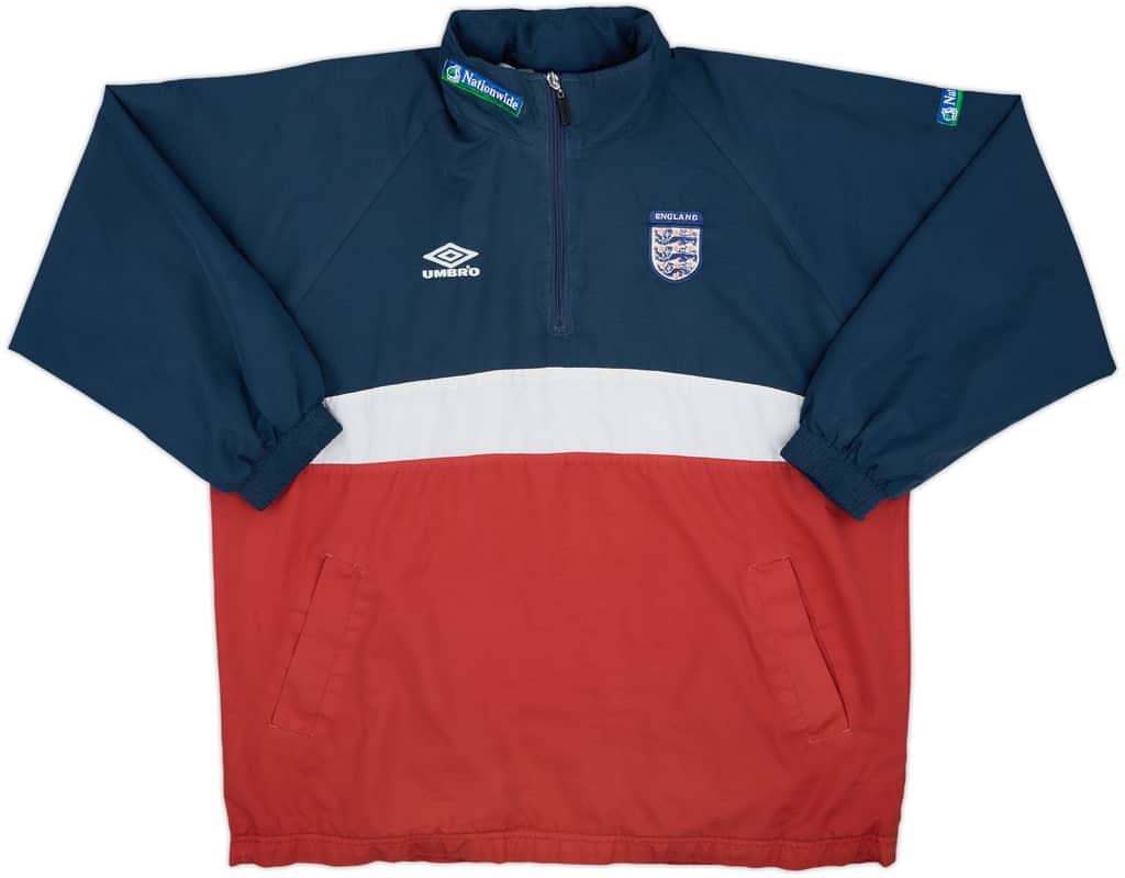2000-02 England Umbro 1/4 Zip Rain Jacket - 6/10 - (S)