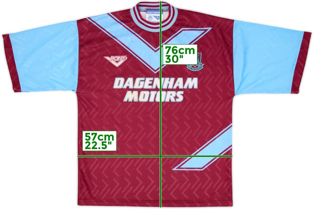 1993-95 West Ham Home Shirt - 8/10 - (L)