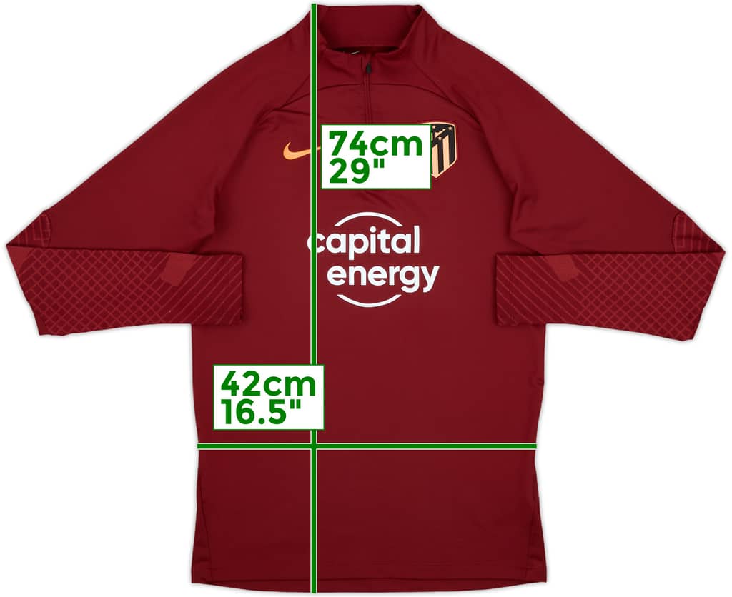 2022-23 Atletico Madrid Nike 1/4 Zip Drill Top - 9/10 - (S)