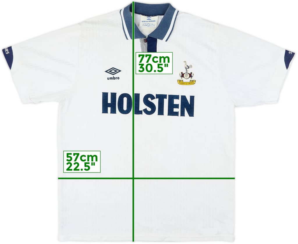 1991-93 Tottenham Home Shirt - 6/10 - (L)