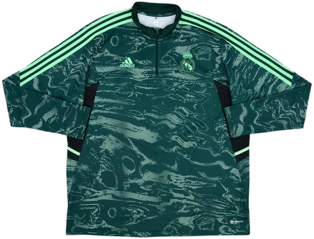 2022-23 Real Madrid adidas 1/4 Zip Drill Top - 9/10 - (XXL)