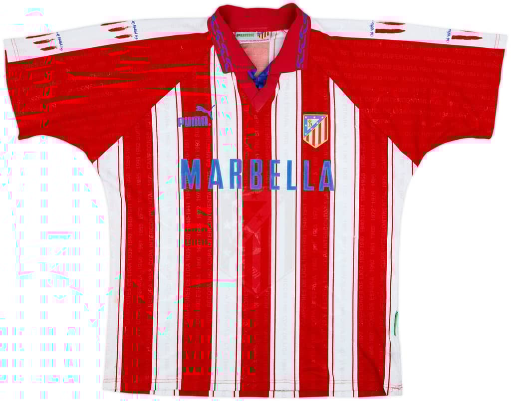 1995-96 Atletico Madrid Home Shirt - 8/10 - (L)