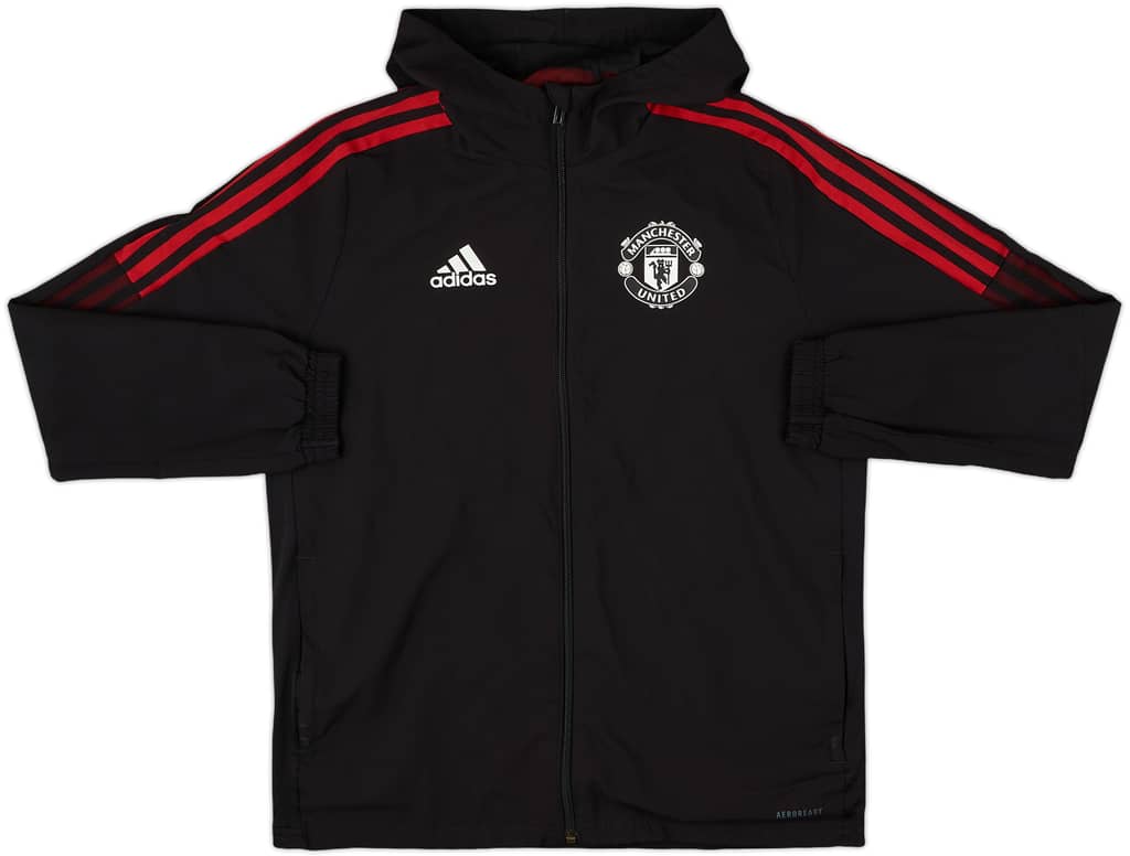 2021-22 Manchester United adidas Hooded Rain Jacket - 8/10 - (L.Boys)