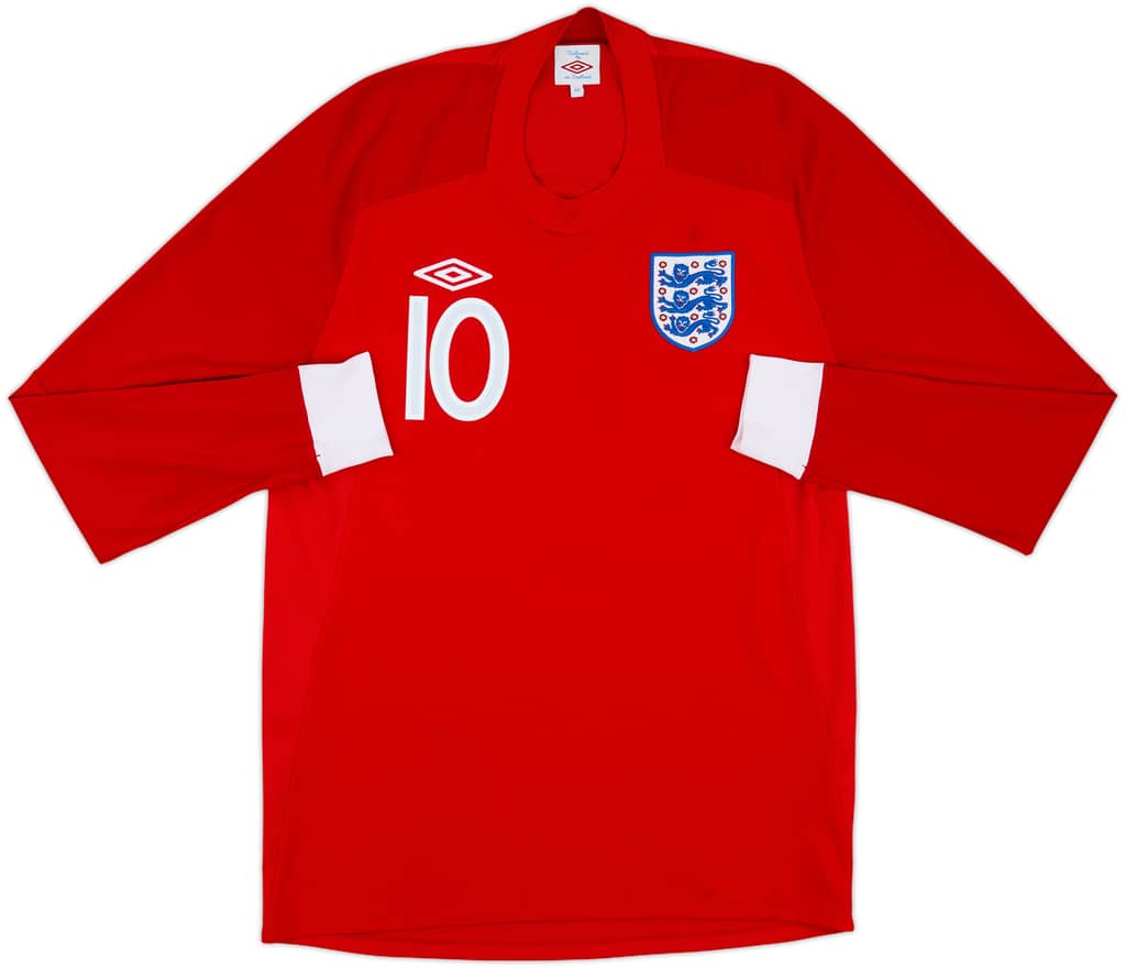 2010-11 England Away L/S Shirt Rooney #10 - 8/10 - (S)