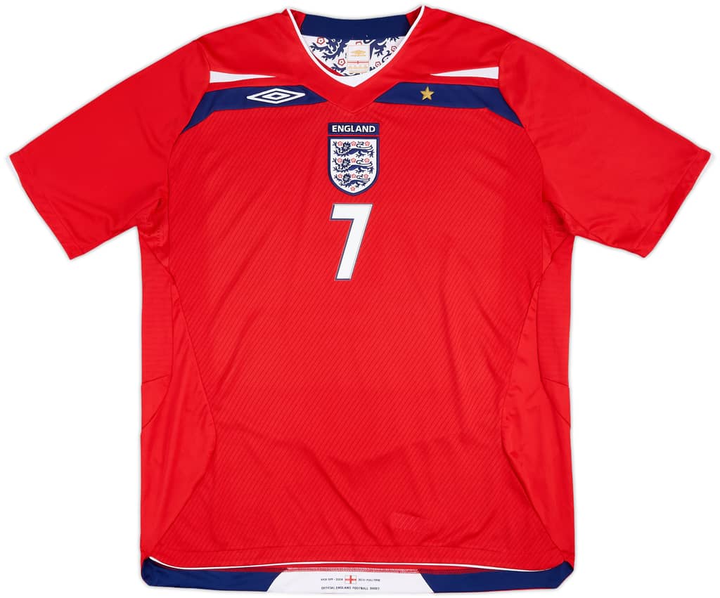 2008-10 England Away Shirt Beckham #7 - 6/10 - (S)