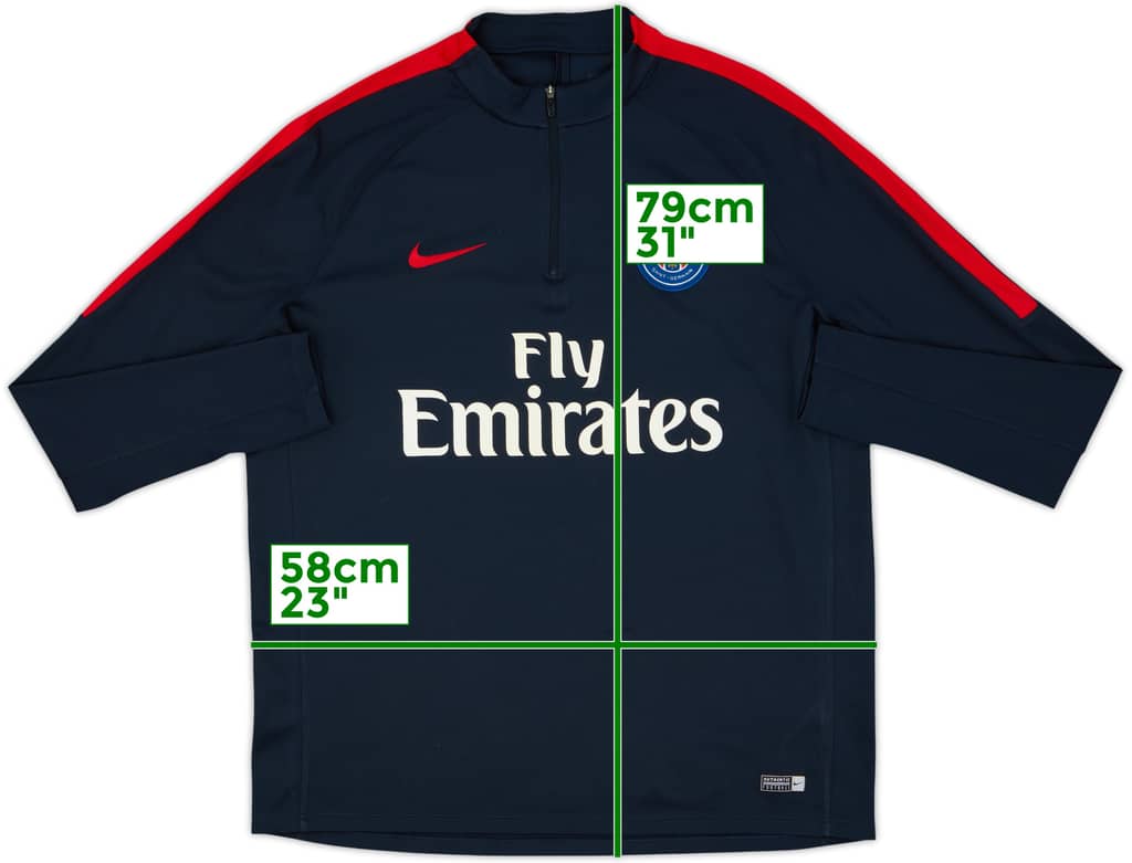 2016-17 Paris Saint-Germain Nike 1/4 Zip Training Top - 6/10 - (XL)