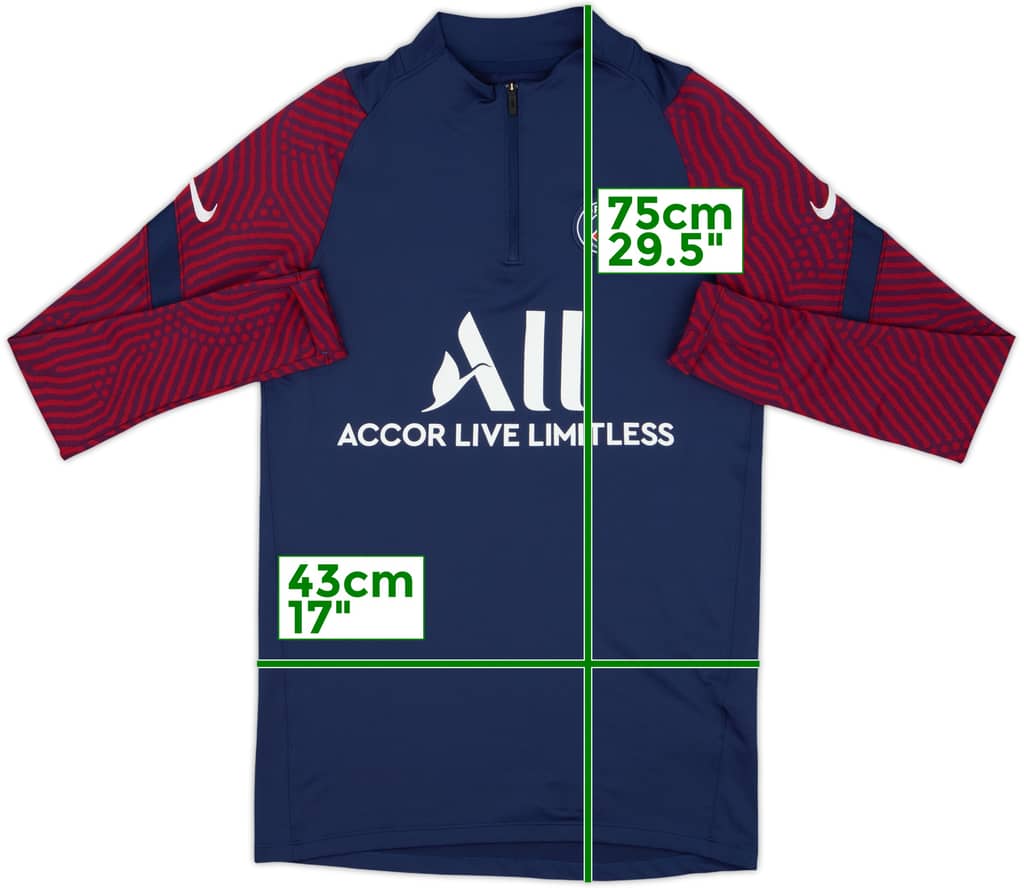 2020-21 Paris Saint-Germain Nike 1/4 Zip Drill Top - 8/10 - (S)