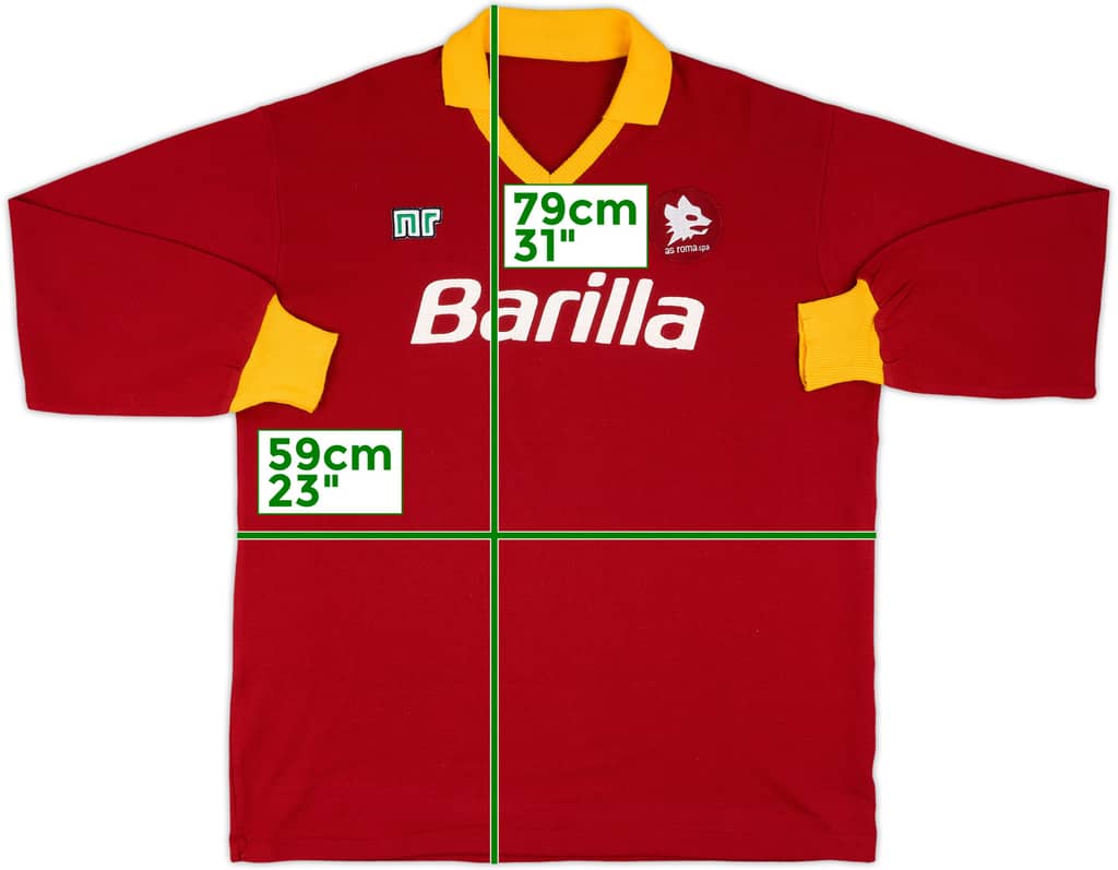 1988-89 Roma Home L/S Shirt - 8/10 - (XL)