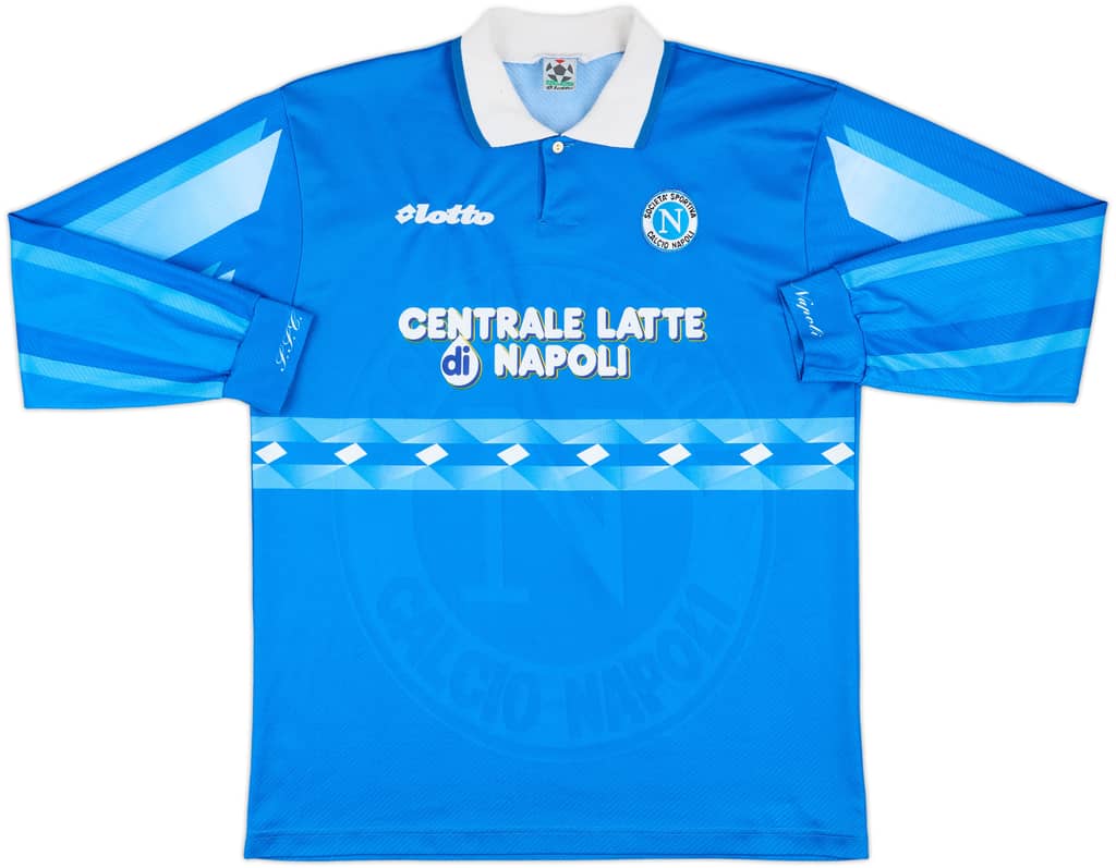 1996-97 Napoli Home L/S Shirt - 9/10 - (XL)