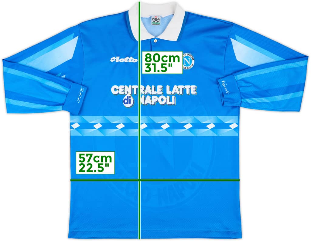 1996-97 Napoli Home L/S Shirt - 9/10 - (XL)