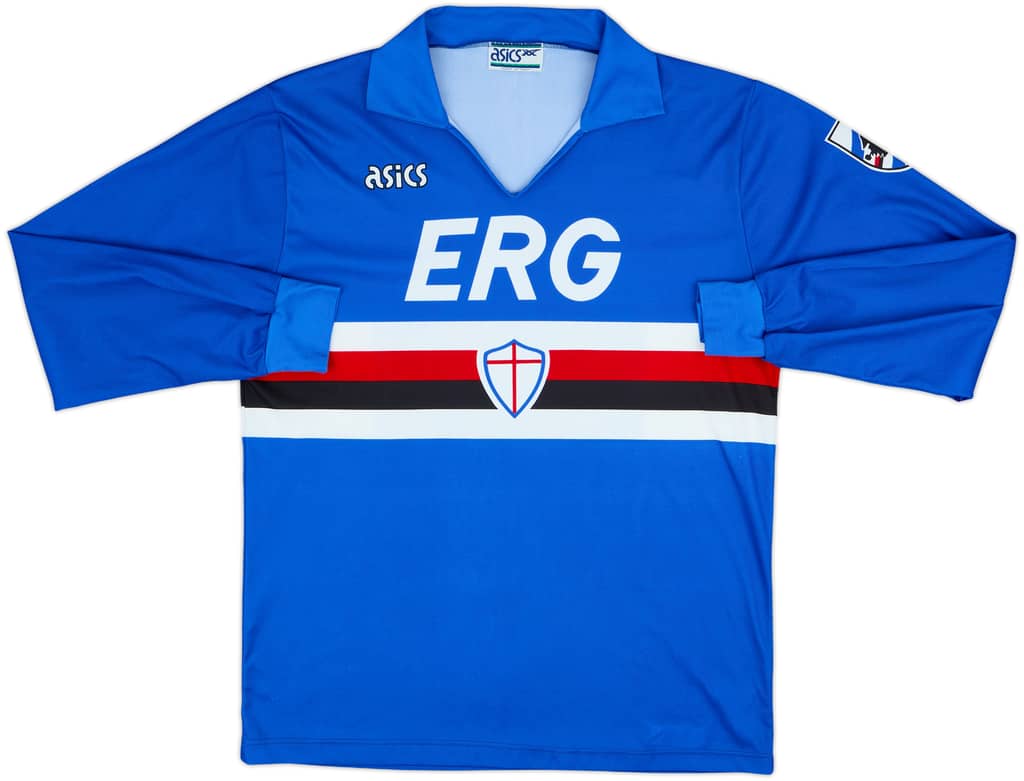 1991-92 Sampdoria Home L/S Shirt - 9/10 - (L)