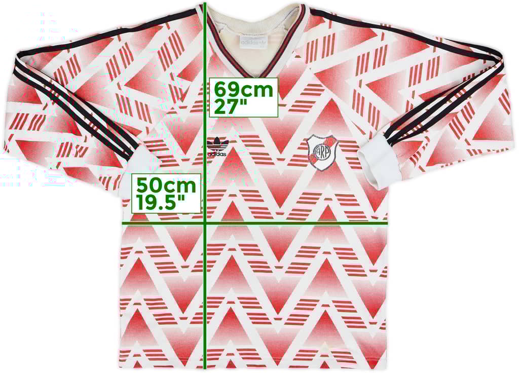 1992-93 River Plate Away L/S Shirt - 6/10 - (M)