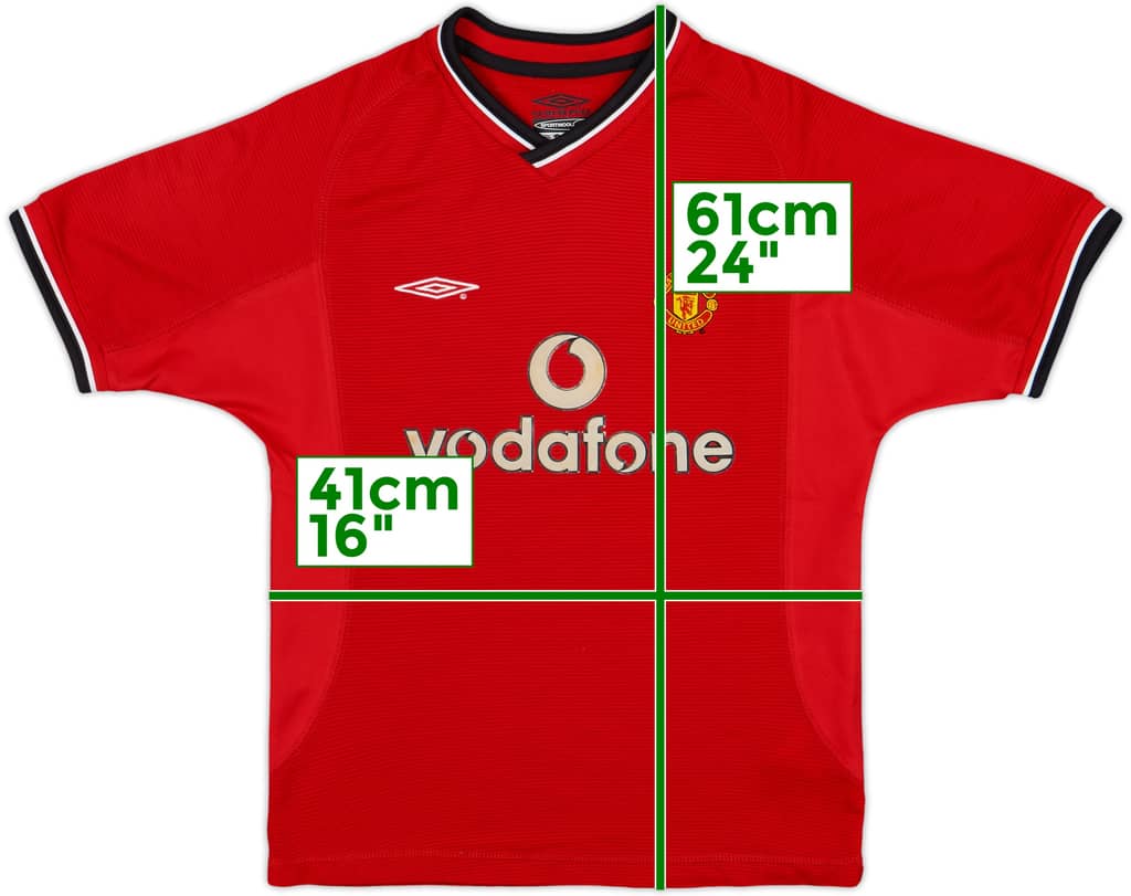 2000-02 Manchester United Home Shirt - 8/10 - (S.Boys)