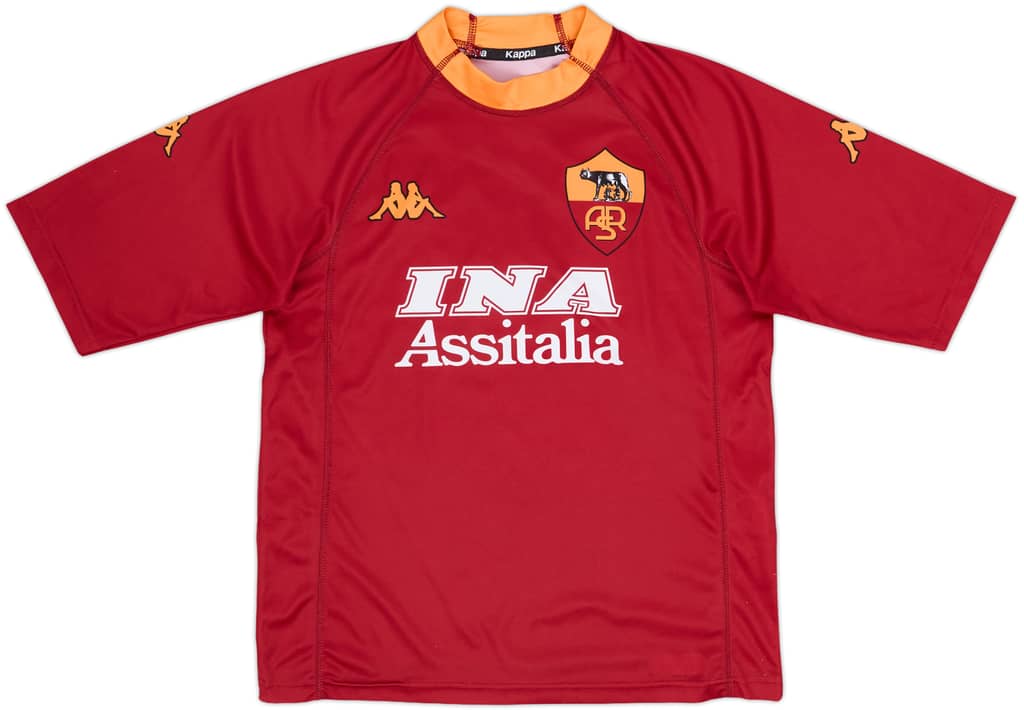 2000-01 Roma Basic Home Shirt - 8/10 - (L.Boys)