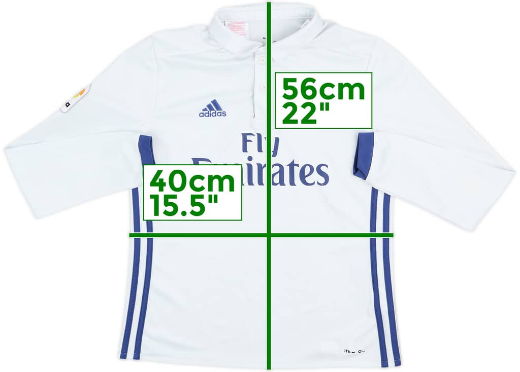 2016-17 Real Madrid Home L/S Shirt - 4/10 - (M.Boys)