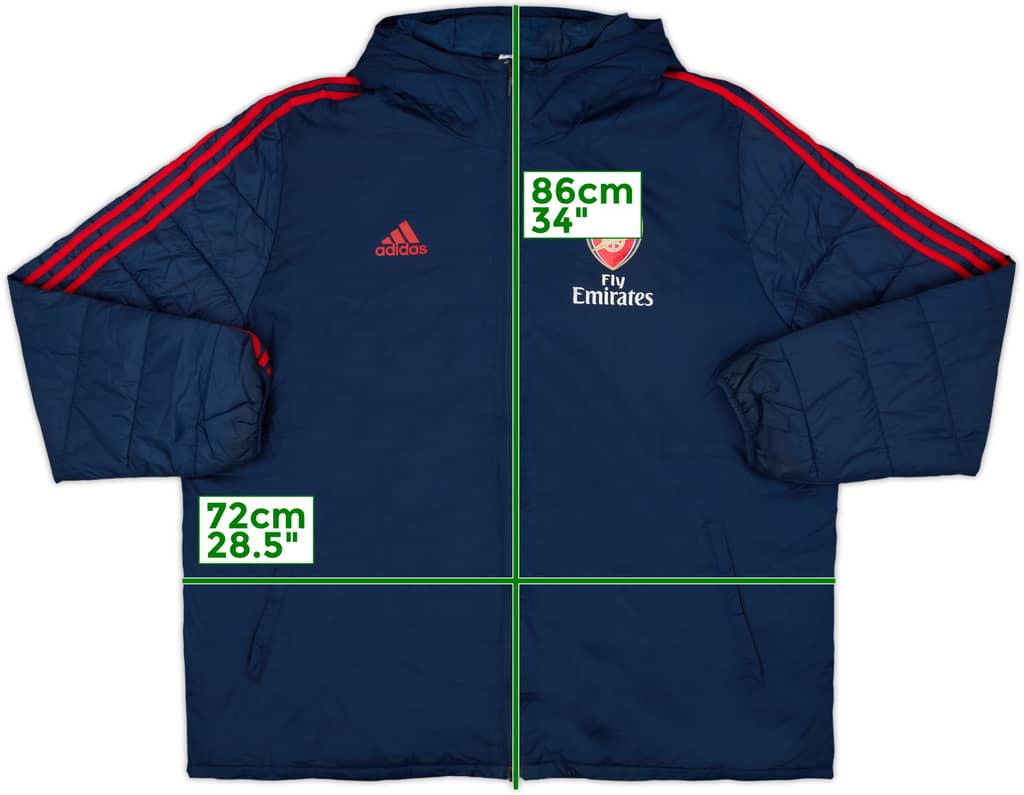 2019-20 Arsenal adidas Padded Bench Coat - 8/10 - (XXL)