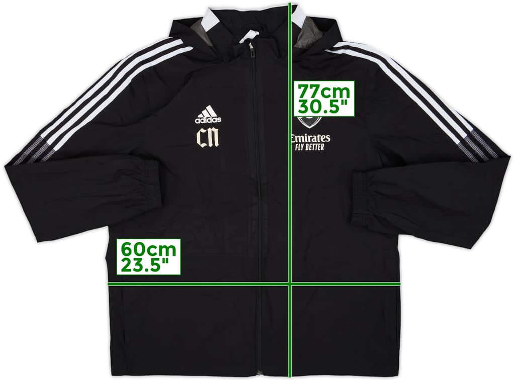 2021-22 Arsenal Staff Issue adidas Hooded Rain Jacket CN - 9/10 - (L)