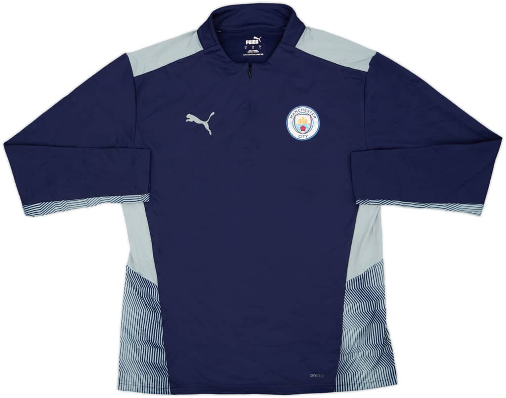 2021-22 Manchester City Puma 1/4 Zip Training Top - 8/10 - (L)