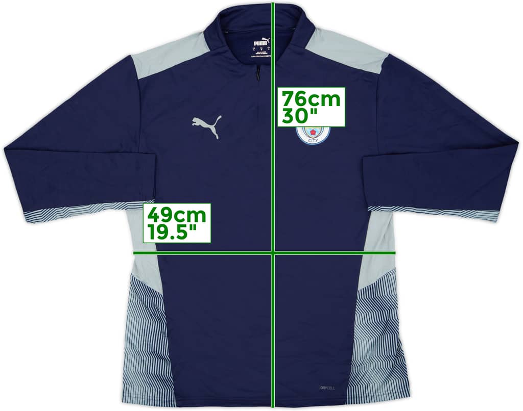 2021-22 Manchester City Puma 1/4 Zip Training Top - 8/10 - (L)