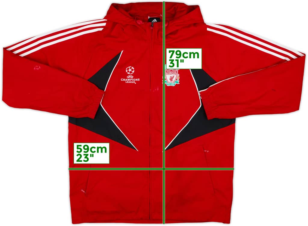 2007-08 Liverpool adidas CL Hooded Rain Jacket - 7/10 - (L)