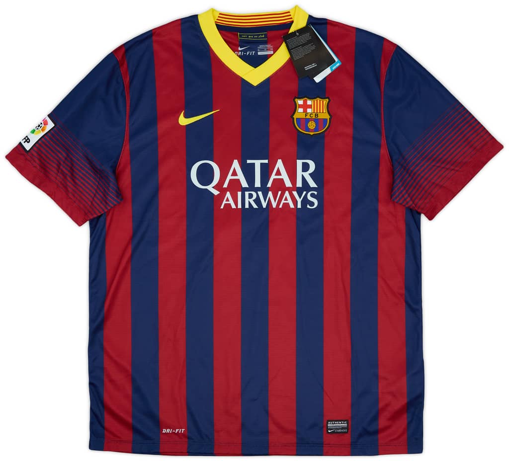2013-14 Barcelona Home Shirt Pique #3 (XL)