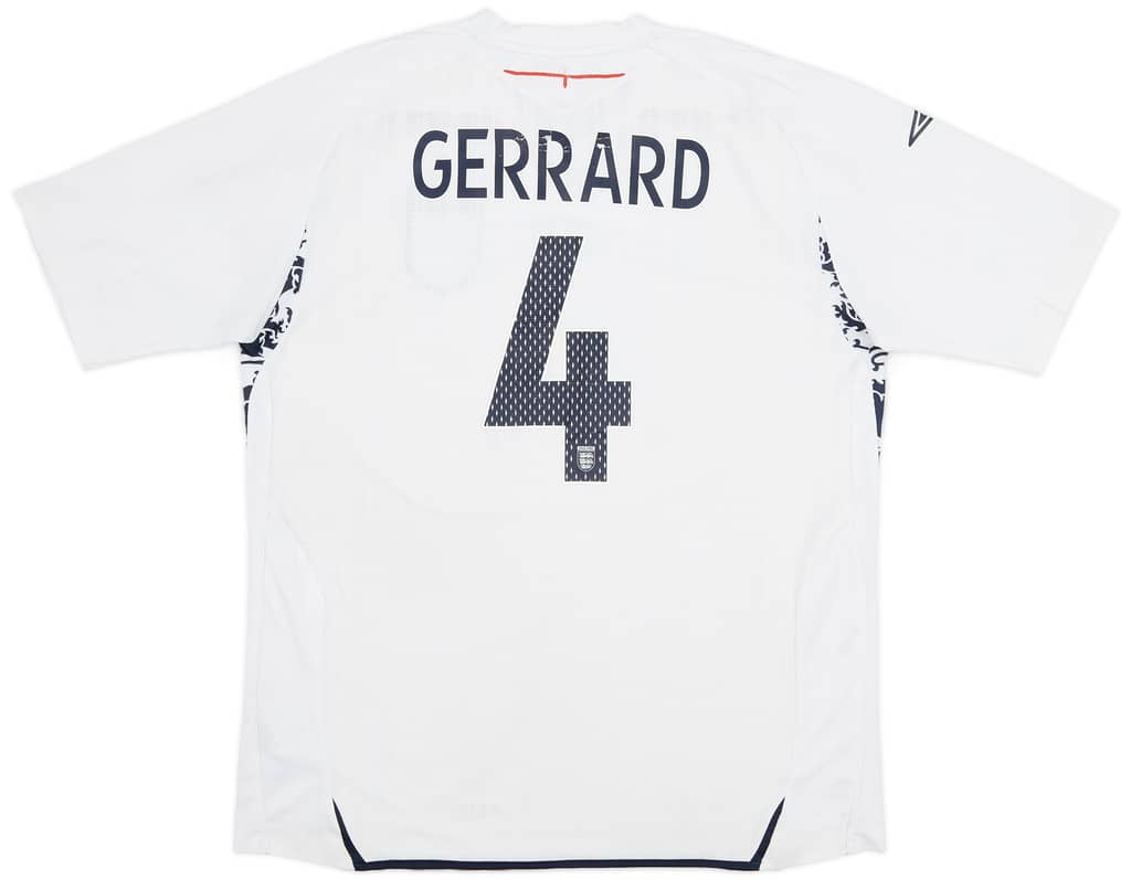 2007-09 England Home Shirt Gerrard #4 - 5/10 - (XL)