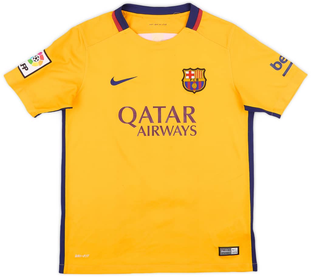 2015-16 Barcelona Away Shirt - 6/10 - (L.Boys)