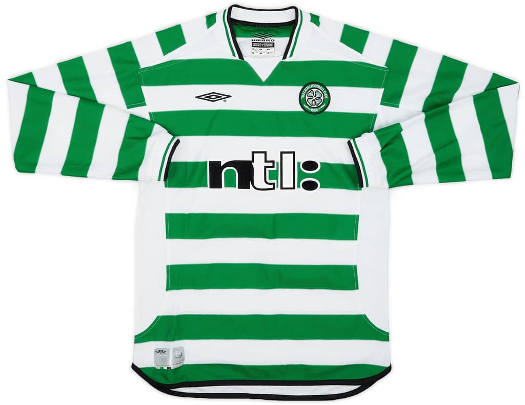 2001-03 Celtic Home L/S Shirt - 8/10 - (L.Boys)