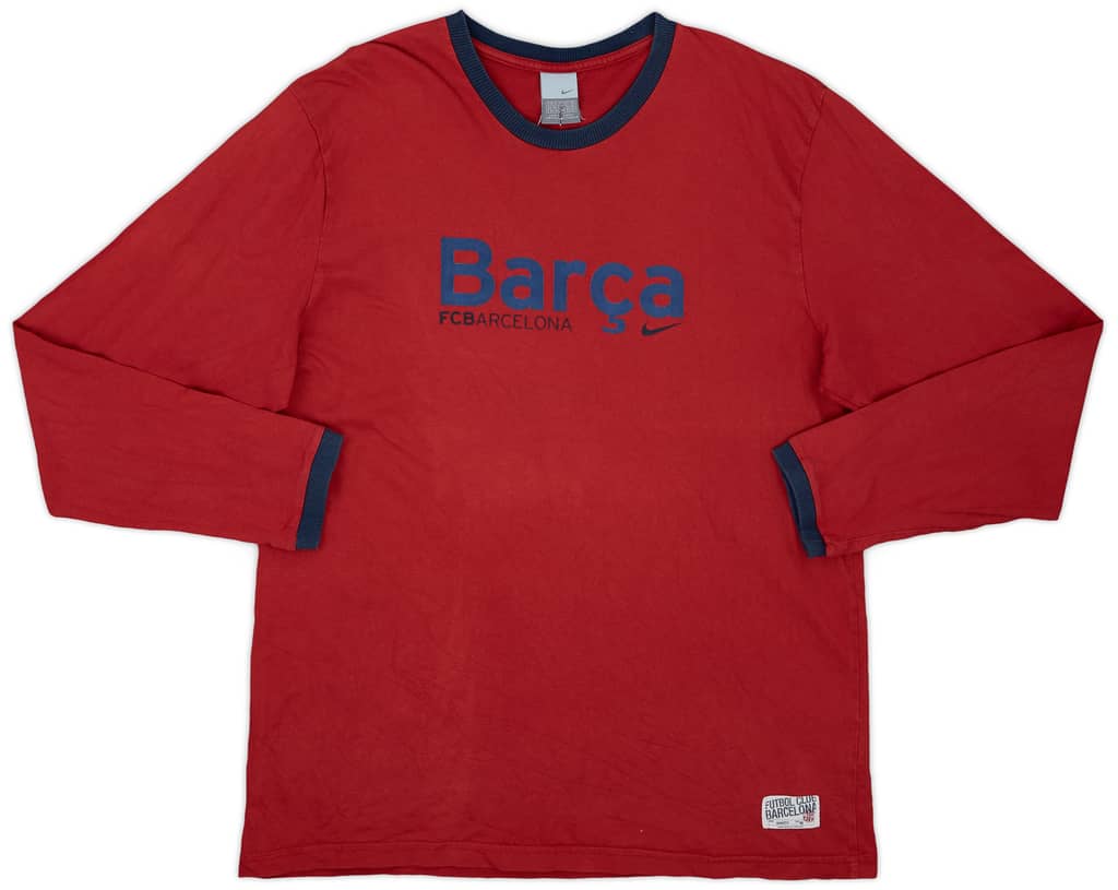 2005-06 Barcelona Nike Cotton Training L/S Shirt - 8/10 - (XL)