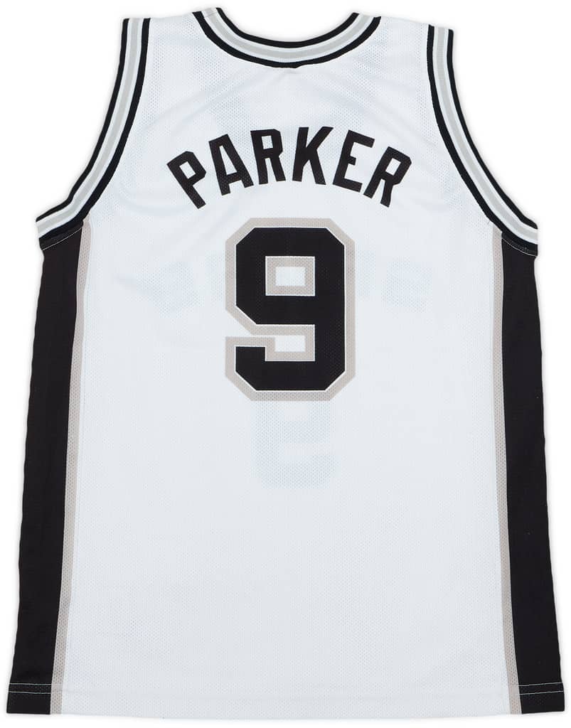2002-10 San Antonio Spurs Parker #9 Champion Home Jersey - 8/10 - (XL.Boys)