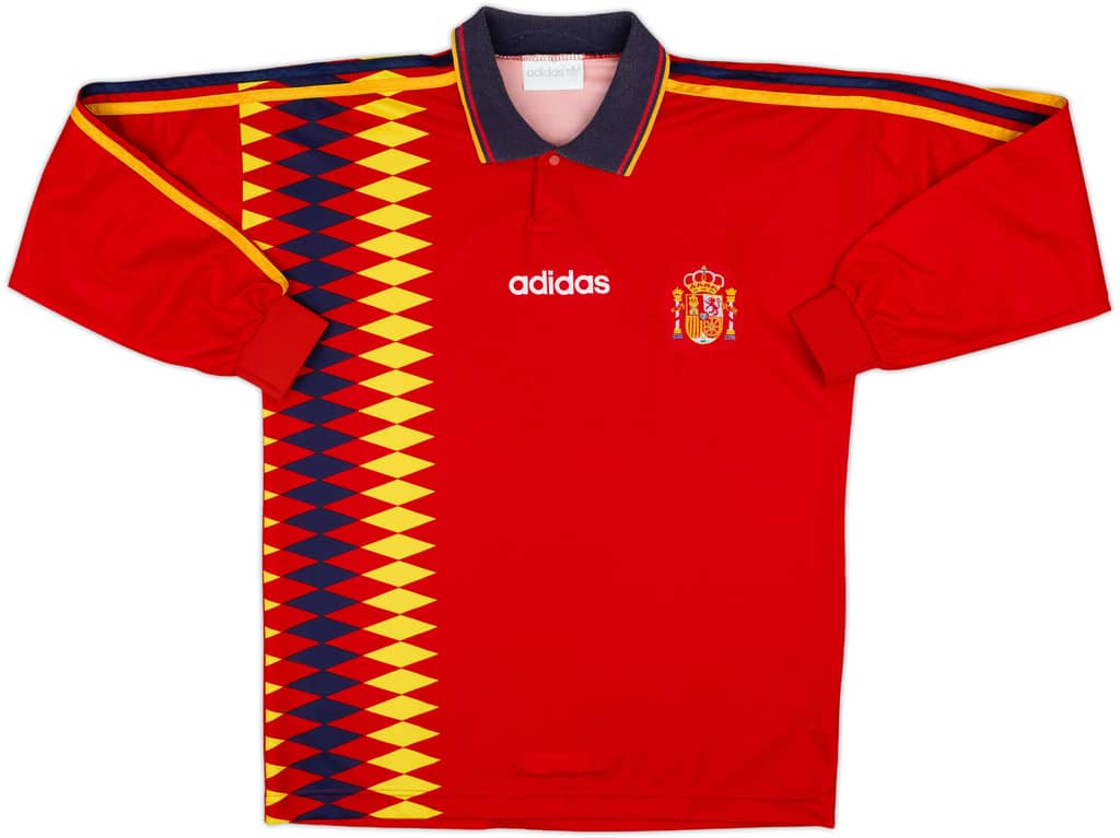 1994-96 Spain Home L/S Shirt - 8/10 - (M)