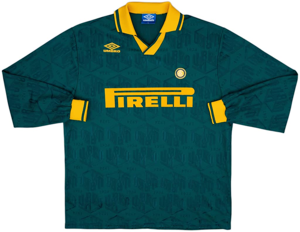 1995-96 Umbro Template L/S Shirt (Inter Milan) - 9/10 - (XL)