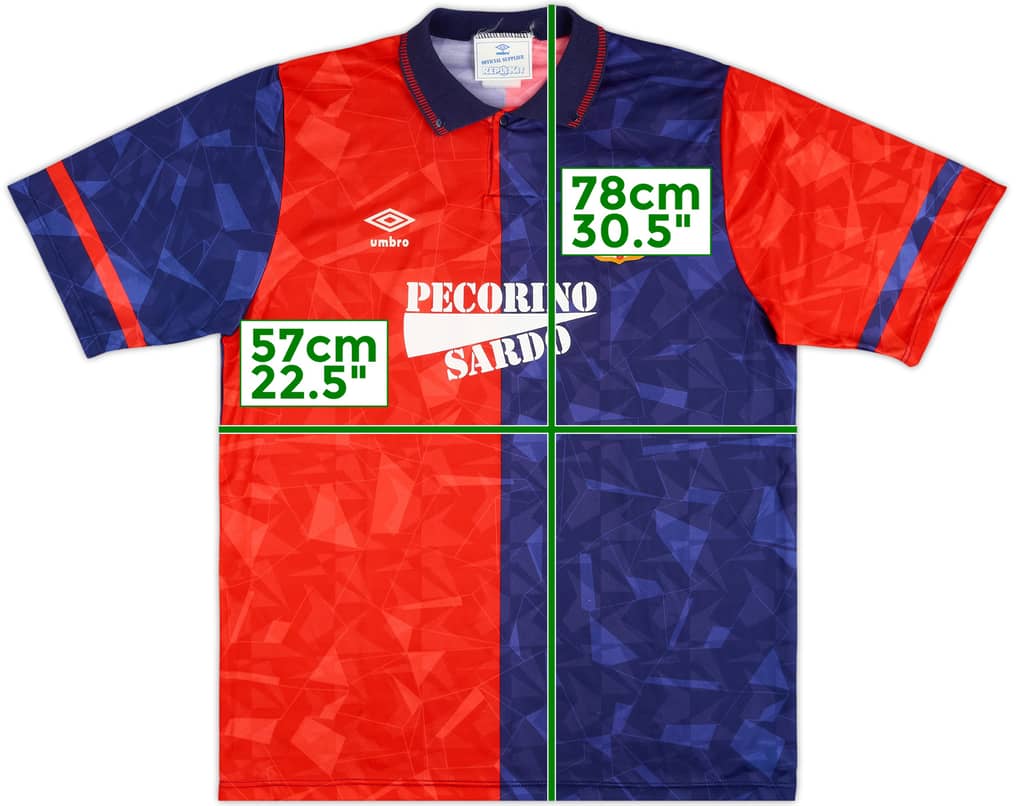 1990-93 Cagliari Home Shirt - 9/10 - (XL)