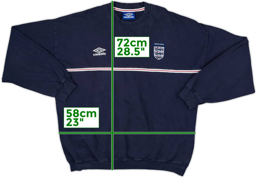 1999-01 England Umbro Sweat Top - 8/10 - (XL)