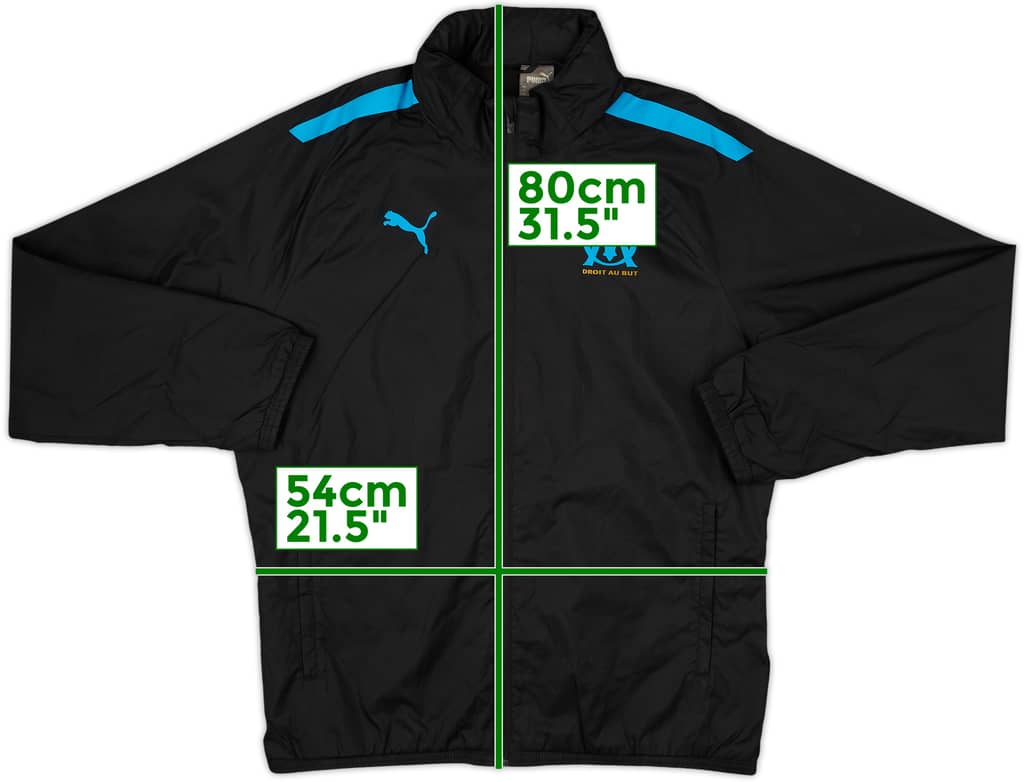 2020-21 Olympique Marseille Puma Hooded Rain Jacket - 7/10 - (L)