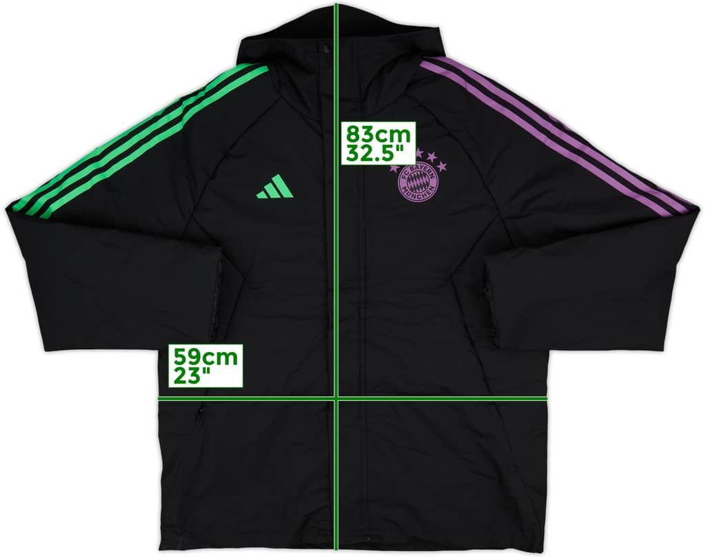 2023-24 Bayern Munich adidas Hooded Padded Bench Coat - 8/10 - (L)