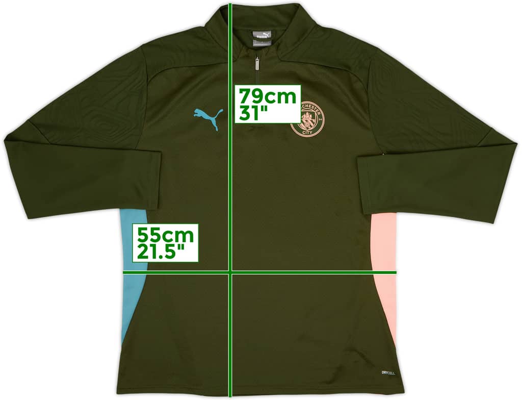 2024-25 Manchester City Puma 1/4 Zip Training Top - 8/10 - (L)