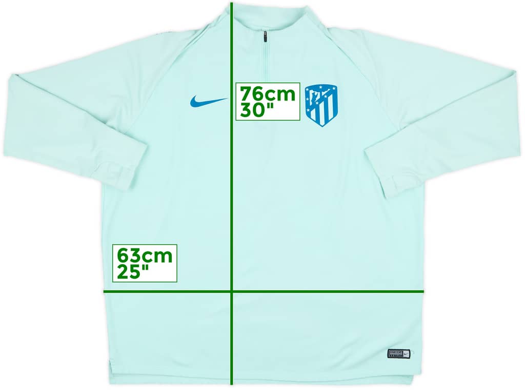 2018-19 Atletico Madrid Nike 1/4 Zip Drill Top - 8/10 - (XXL)