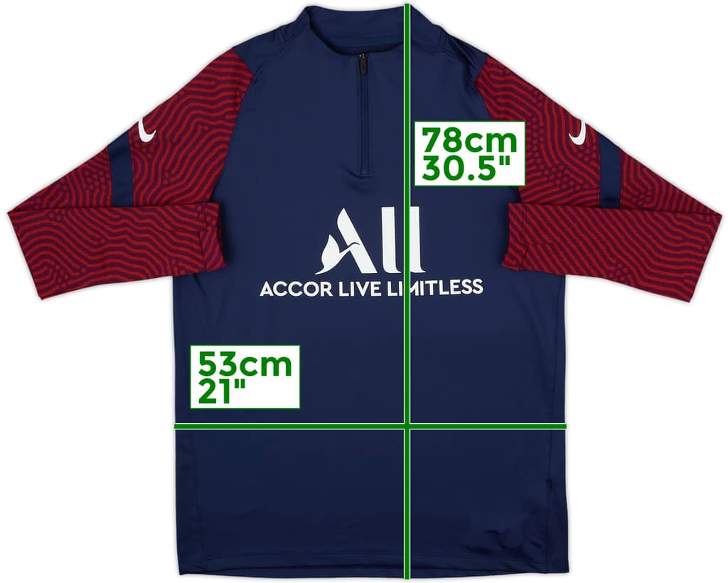 2020-21 Paris Saint-Germain Nike 1/4 Zip Drill Top - 9/10 - (L)